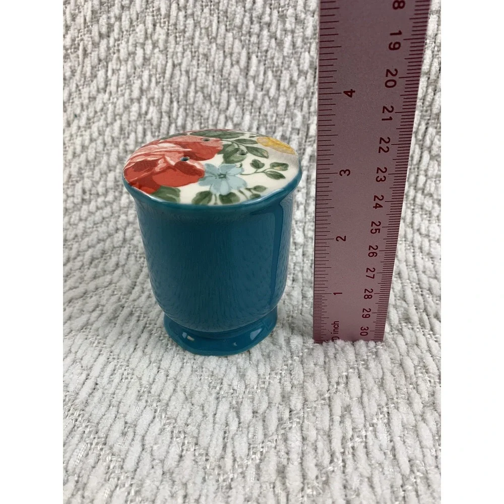 The Pioneer Woman Vintage Floral Stoneware Teal‎ Pepper Shaker Replacement NEW